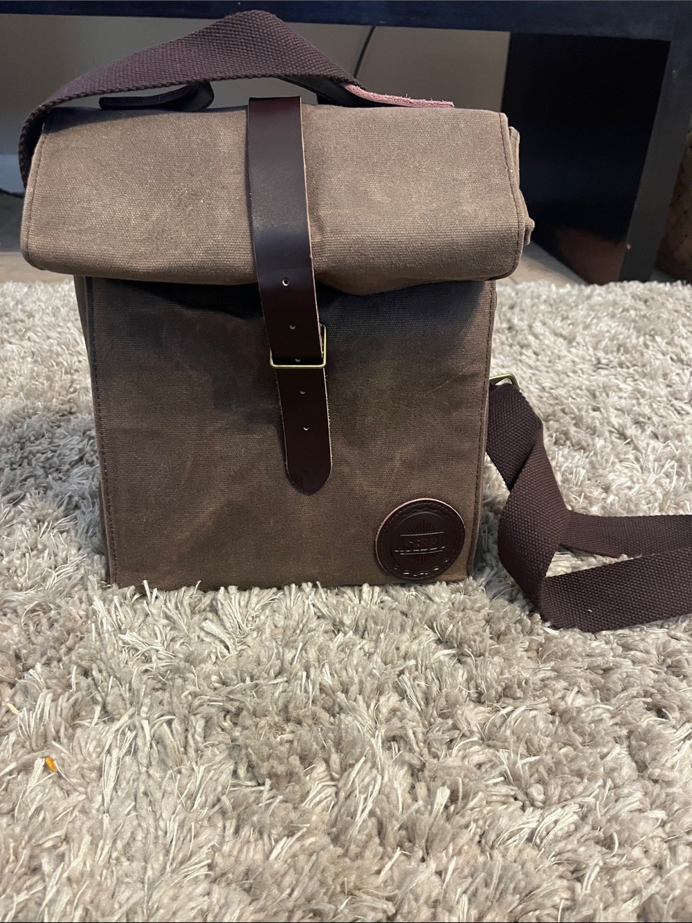 Asebbo insulated waxed canvas cooler bag/lunch bag